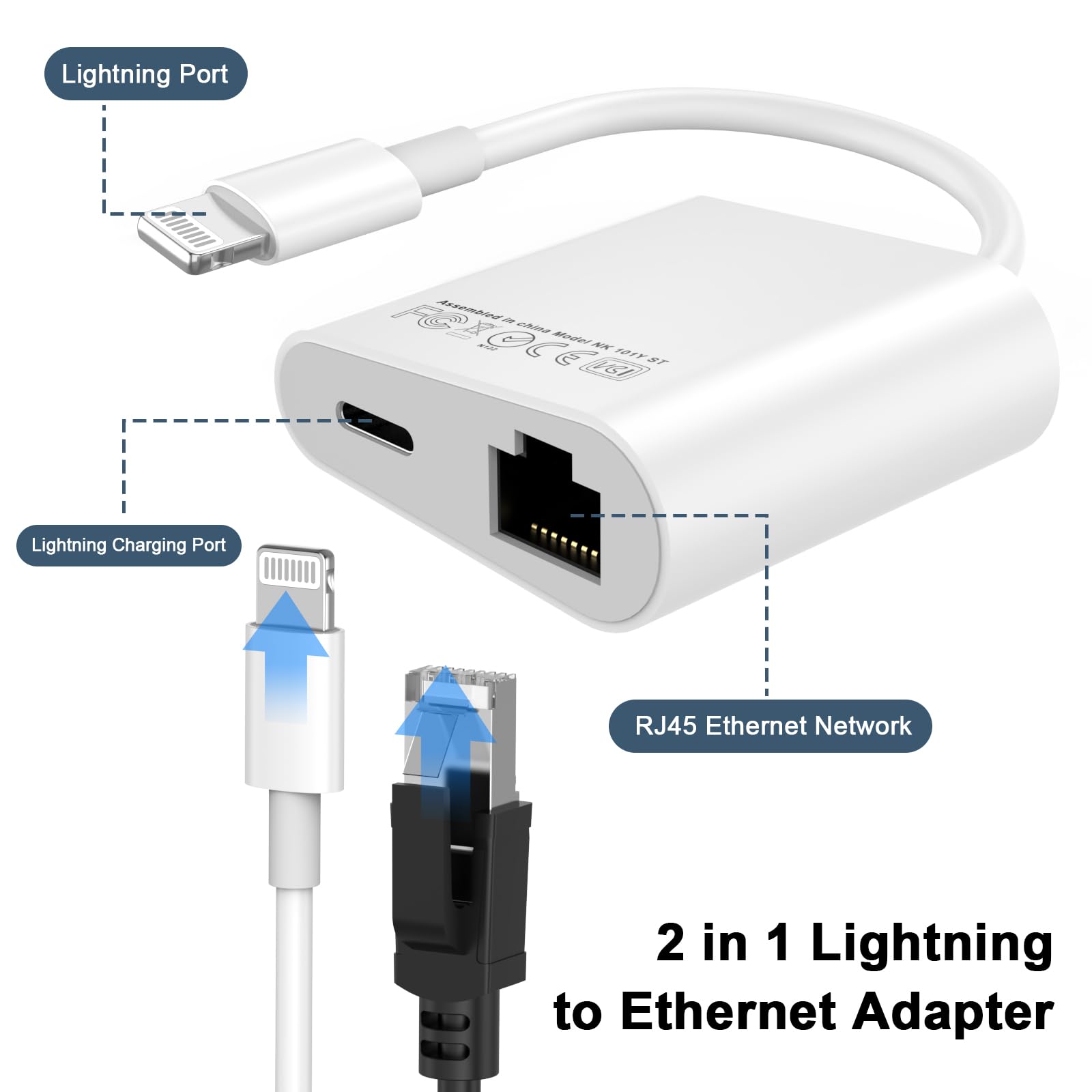 Amazon.com: Lightning to Ethernet Adapter for iPhone 14, [Apple